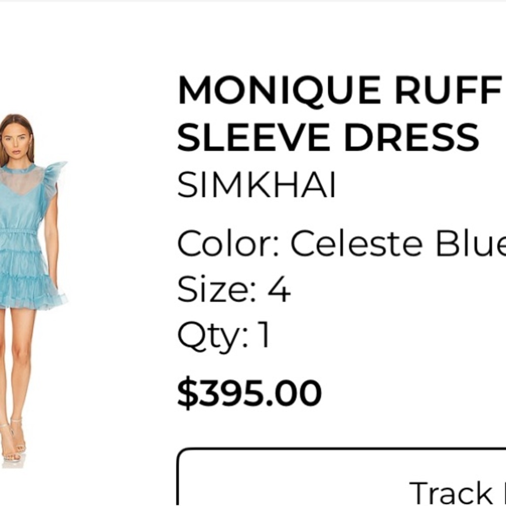 Jonathan Simkhai Ruffled Blue Mini Dress - Picture 3 of 6